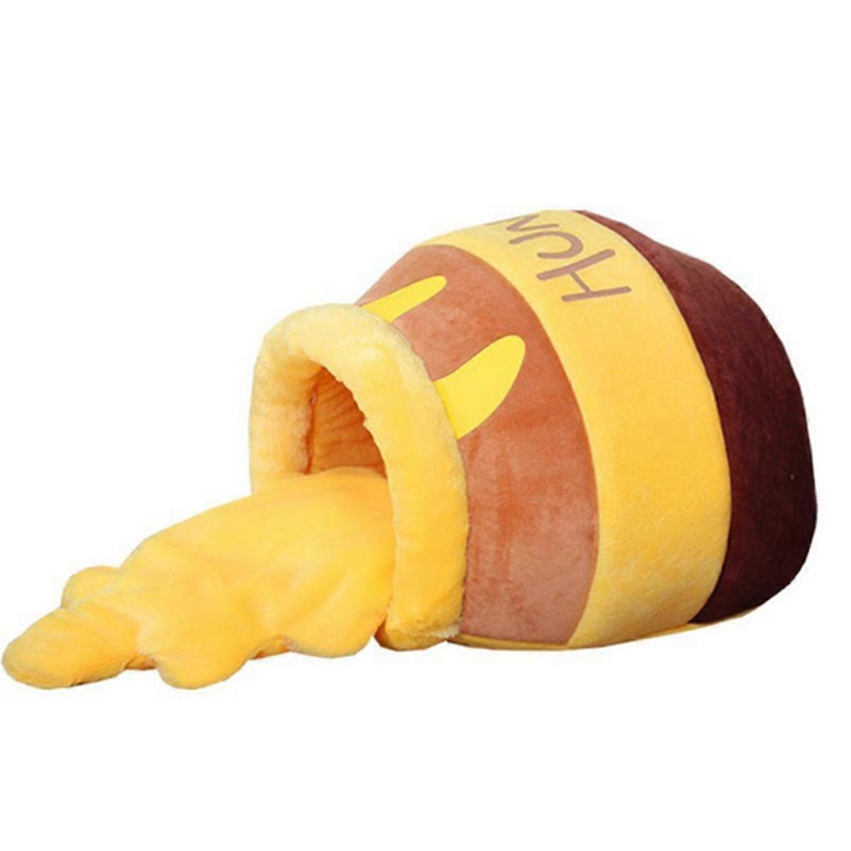 Pet Nest Removable Plush Mat Cat Puppy Mat Honey Jar Shape Semi-Enclosed Warm Pet Nest