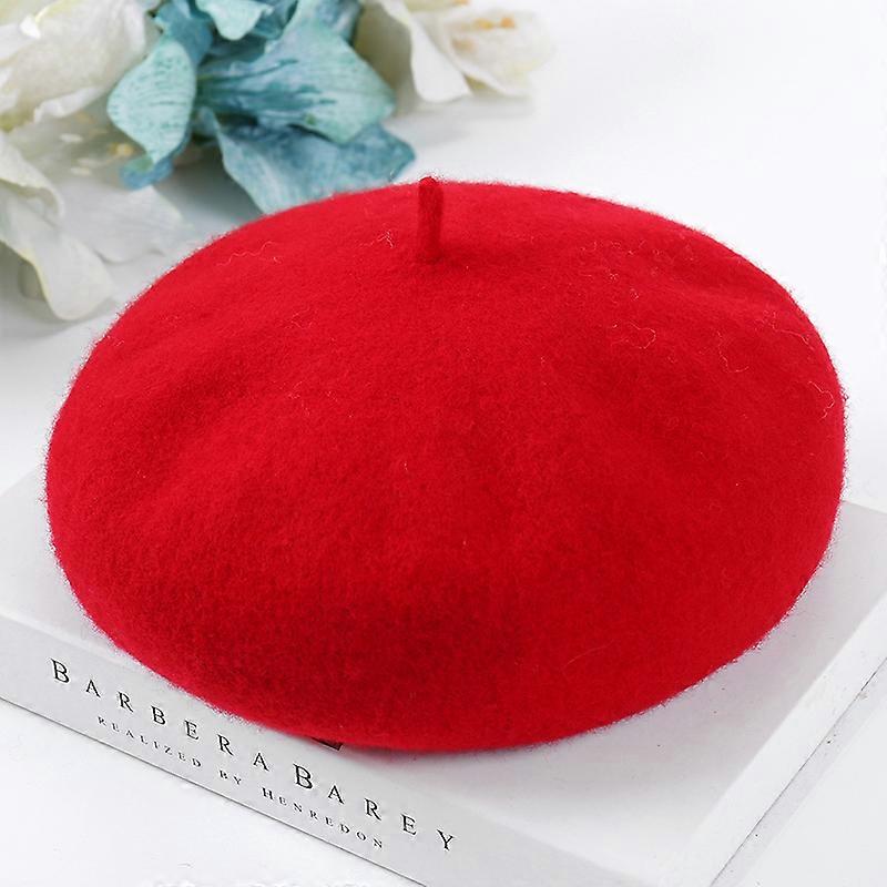 Wool Beret Cap Beret Hat red