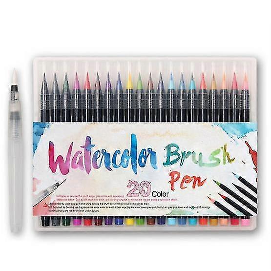 20 Color Watercolor Paint Brush Pen Set With Refillable Water Coloring Pen For Drawing Drawing