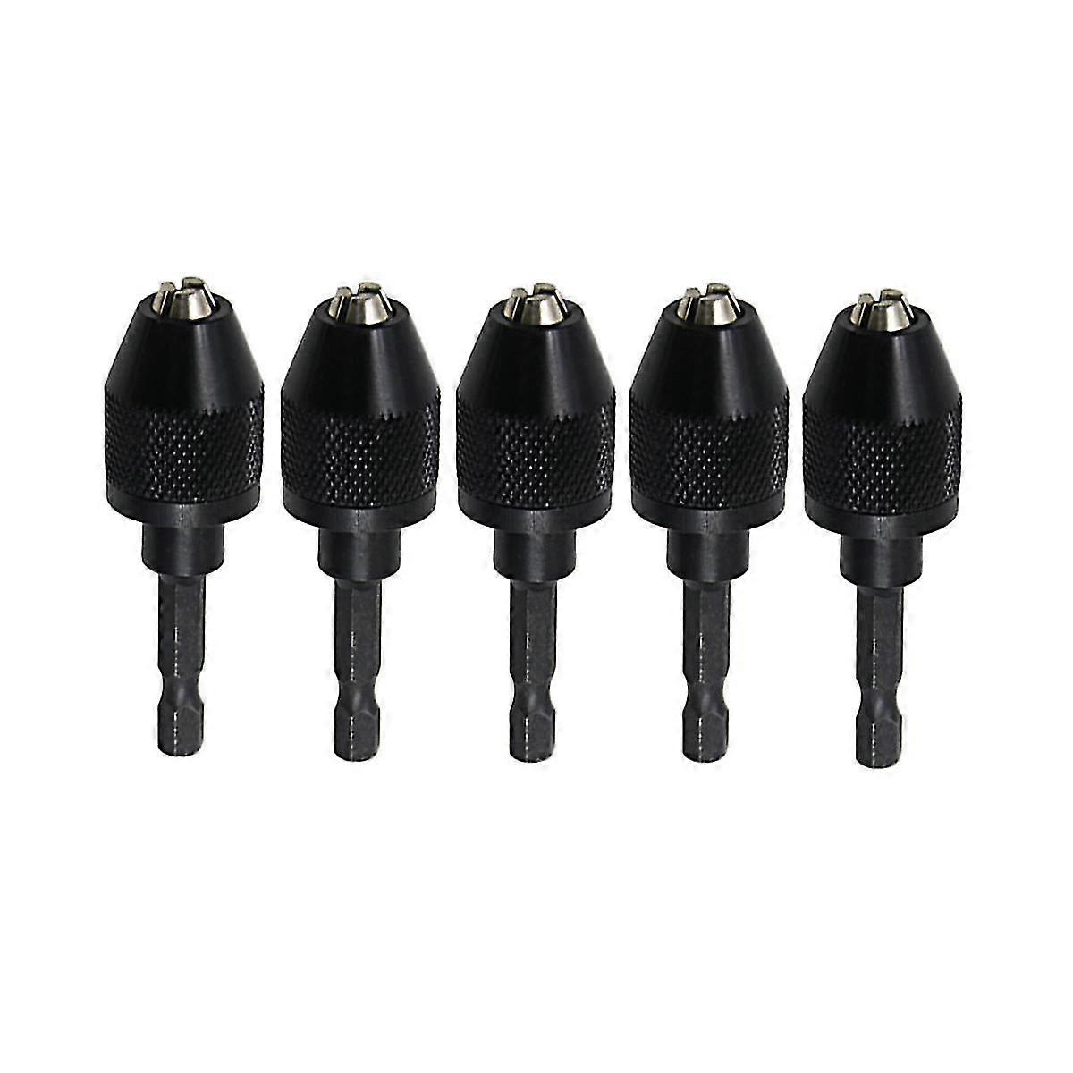 5pcs Keyless Drill Chuck For Impact Driver, Chuck Conversion Adapter, 1/4inch Hex , Convert Cordles