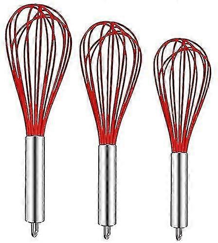 3 Pack Red Kitchen Whisk Wire Whisk Set Kitchen Utensils Gadgets