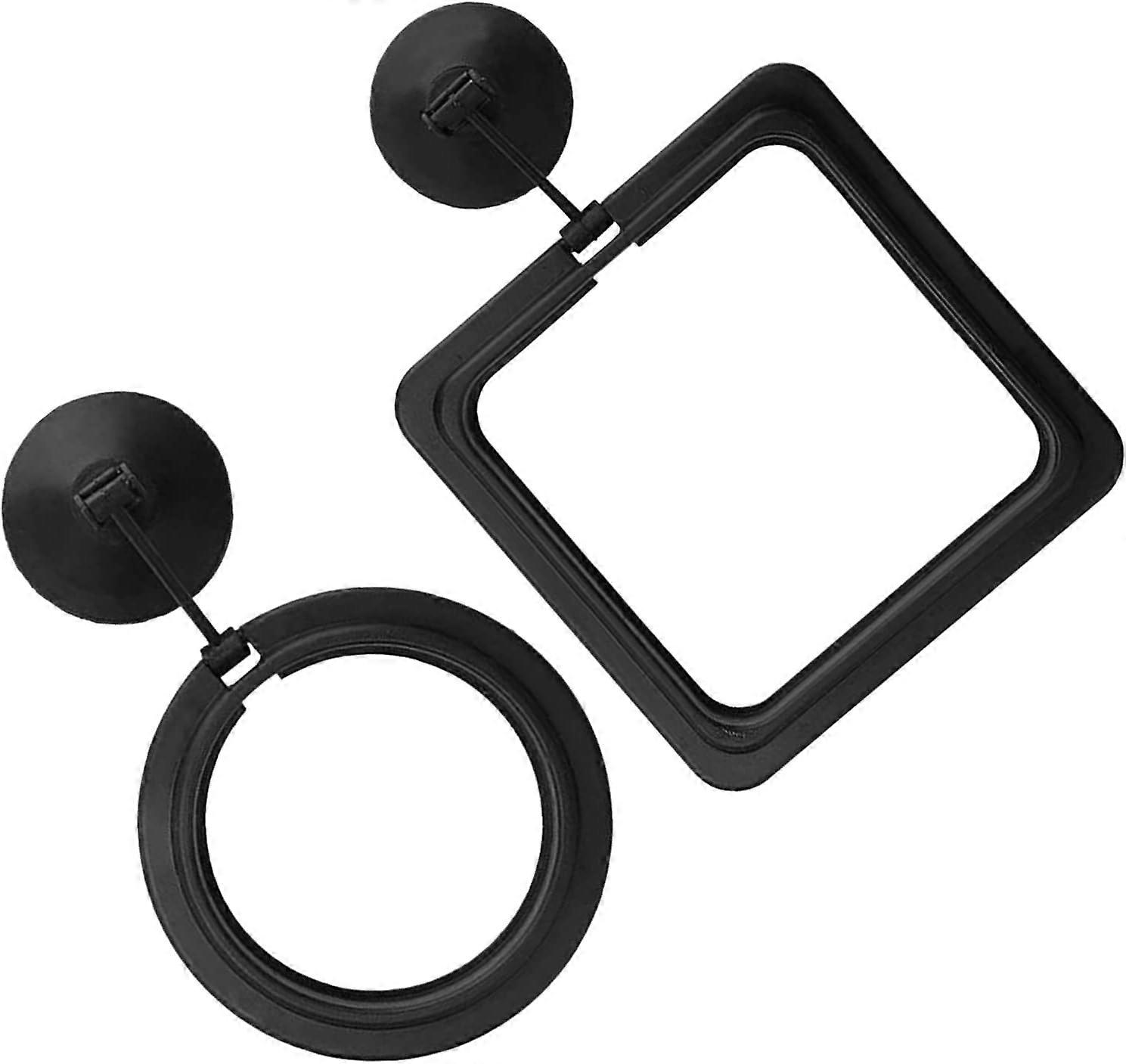 Fish Feeding Ring,2 PCS Aquarium FisH Feeder,Fish Feeder(Black)