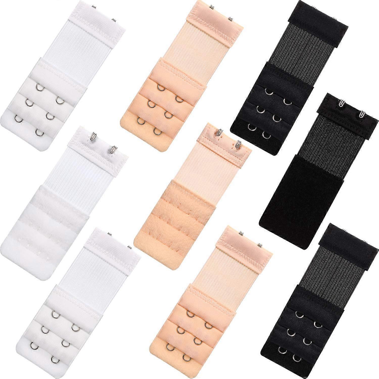 9 Pcs Women's Soft, Elastic Bra Extender Bra Extension Strap 2 Hooks 3 Row Women's Bra Extender