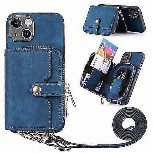 Compatible con la funda para teléfono móvil Iphone 15 Crossbody Multi-function Zipper Wallet