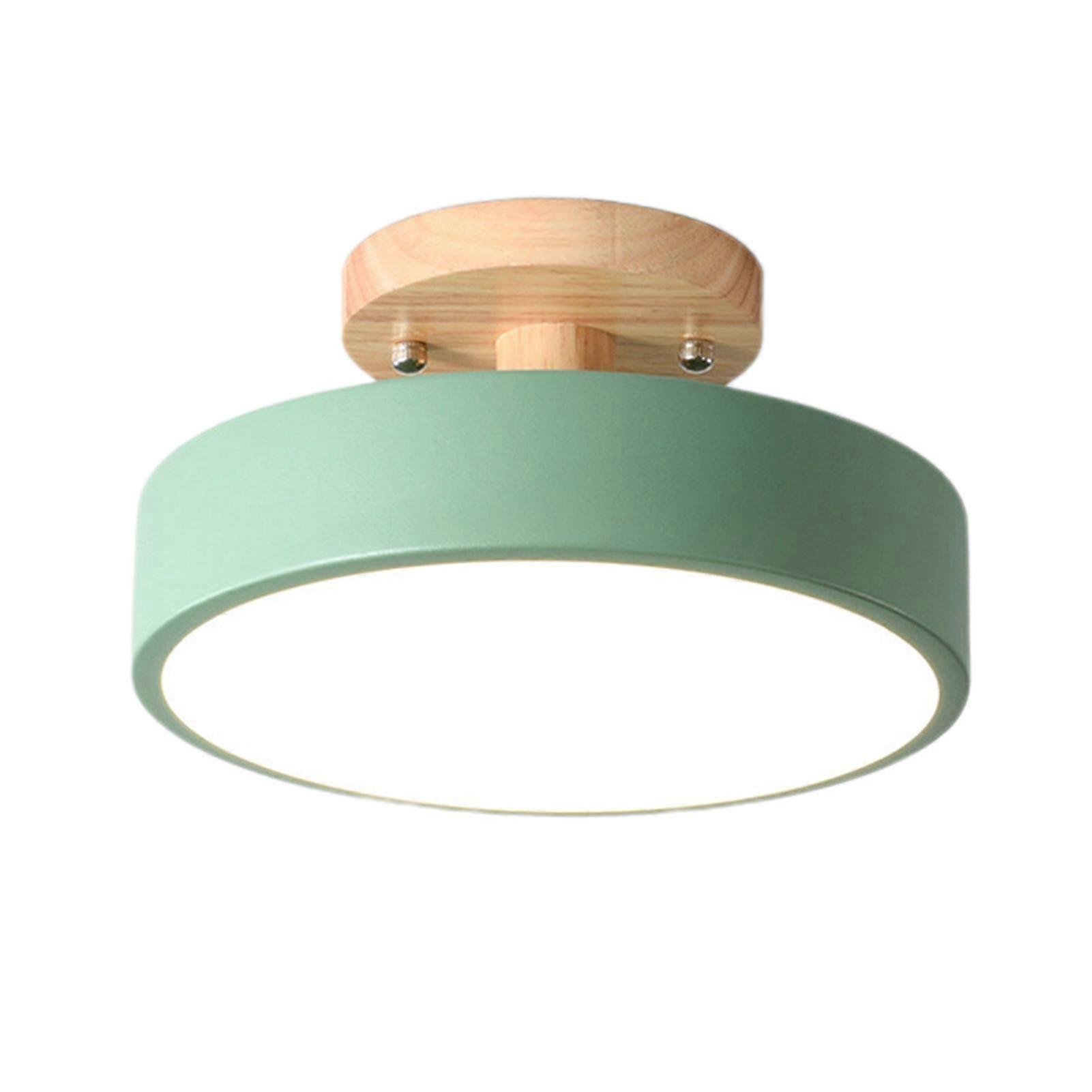 Modern Green LED Ceiling Light Fixture with Three-Color Lighting for Bedroom