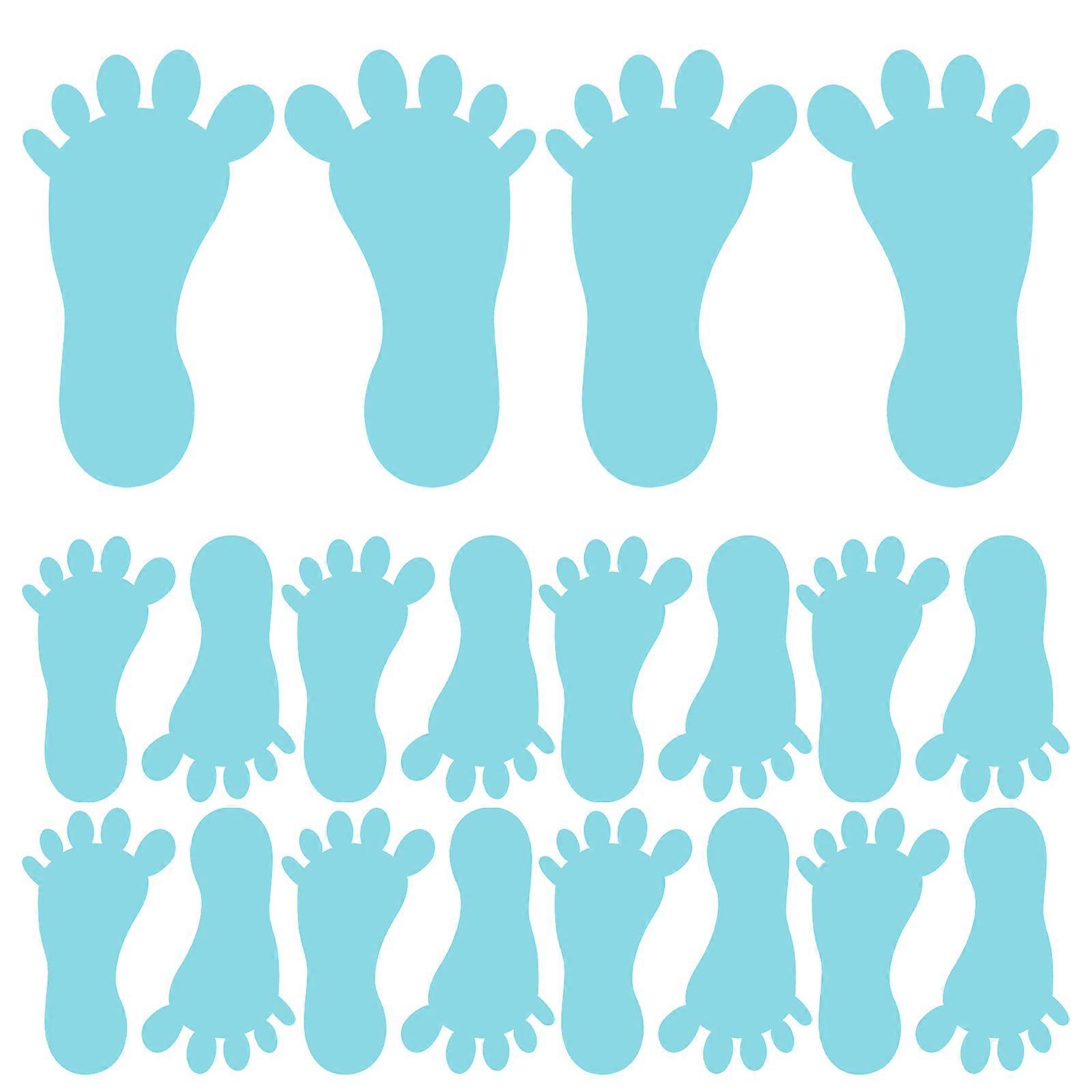 24PC Small Feet Shape Stickers Removable Wall Decal for Drills and Training School Teaching Progress (Random Color)