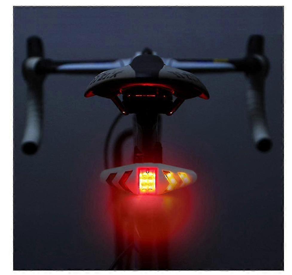 Bike Rear Light Led Bicycle Tail Turn Signal Lights With Wireless Remote Control Rechargeable Multifunctional Modes Waterproof, Road Bicycle(white)