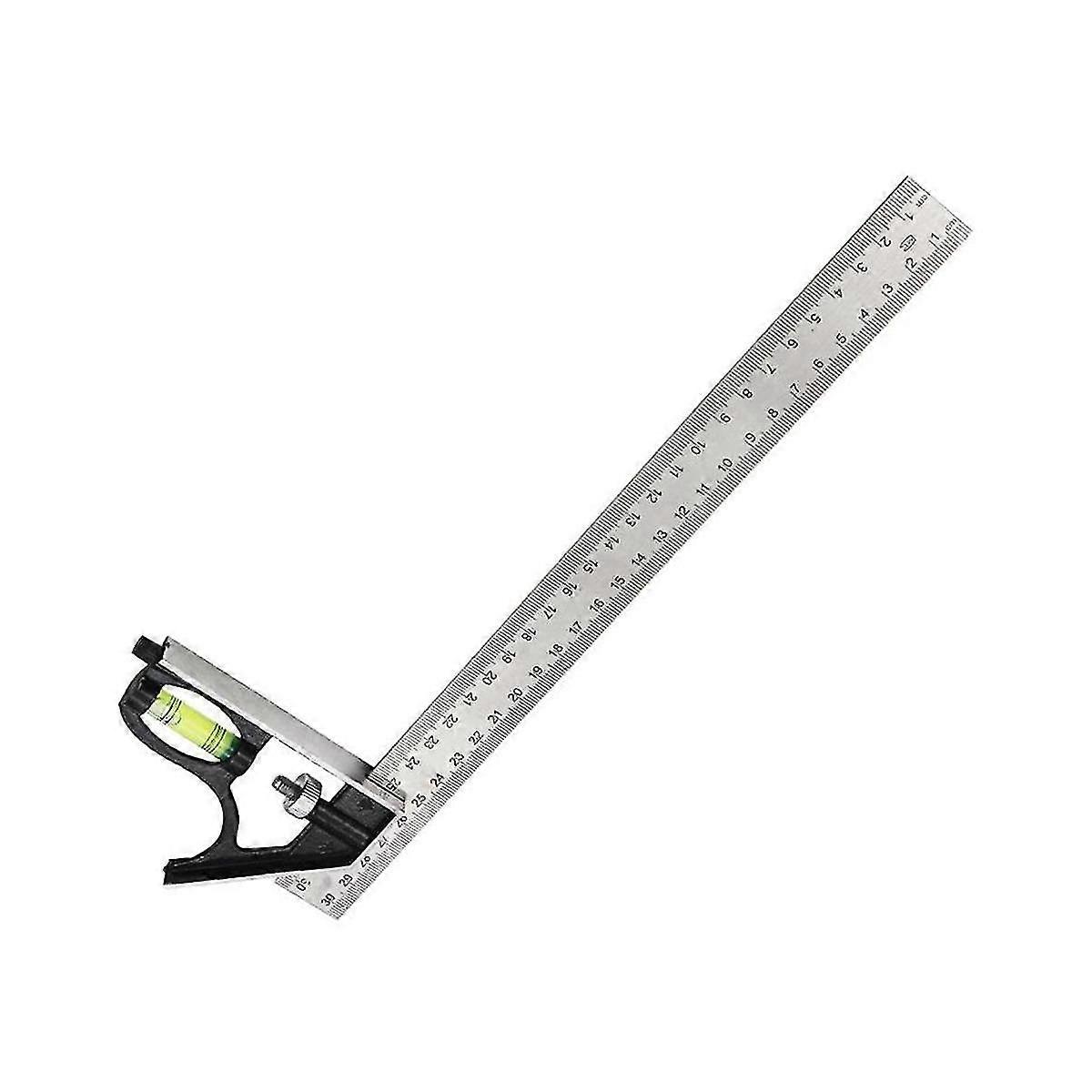 300mm Mobile Combination Square Movable Square Carpenter 90 Degrees 45 Degrees Turn Square Square Protractor Tool