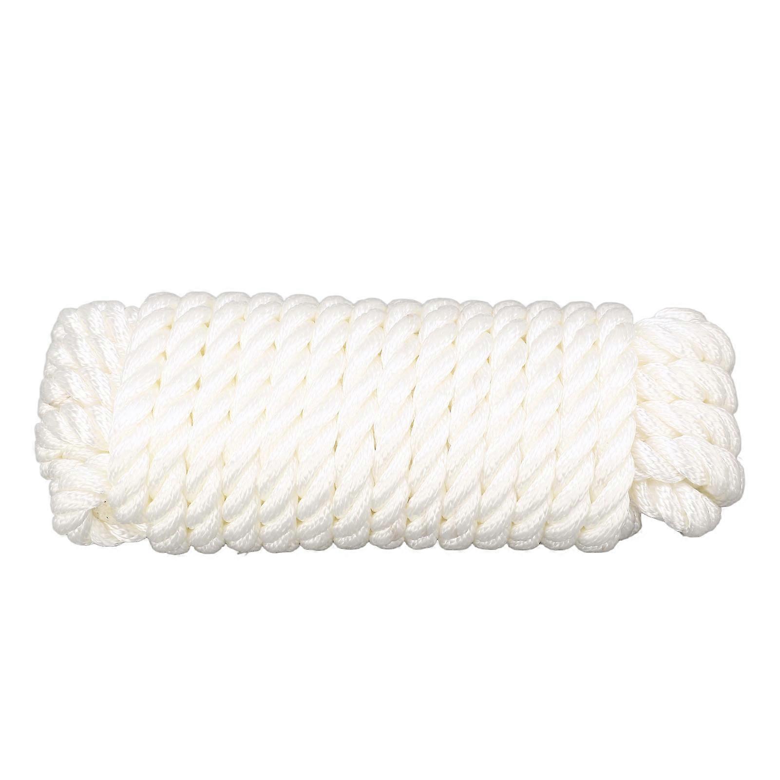 2pcs Mooring Rope 1/2in Diameter 25FT Length Double Braid 1900LBS Working Load Limit Dock Line White