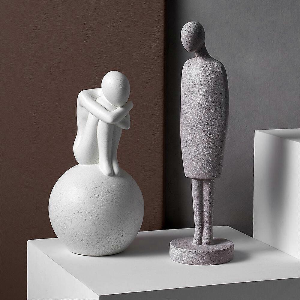 Couleur Noir-A Statue dorée en céramique, Sculpture abstraite, décoration moderne pour la maison