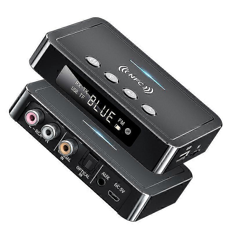 Wireless Bluetooth 5.0 Audio Transmitter Receiver - NFC HiFi Music Adapter AUX RCA