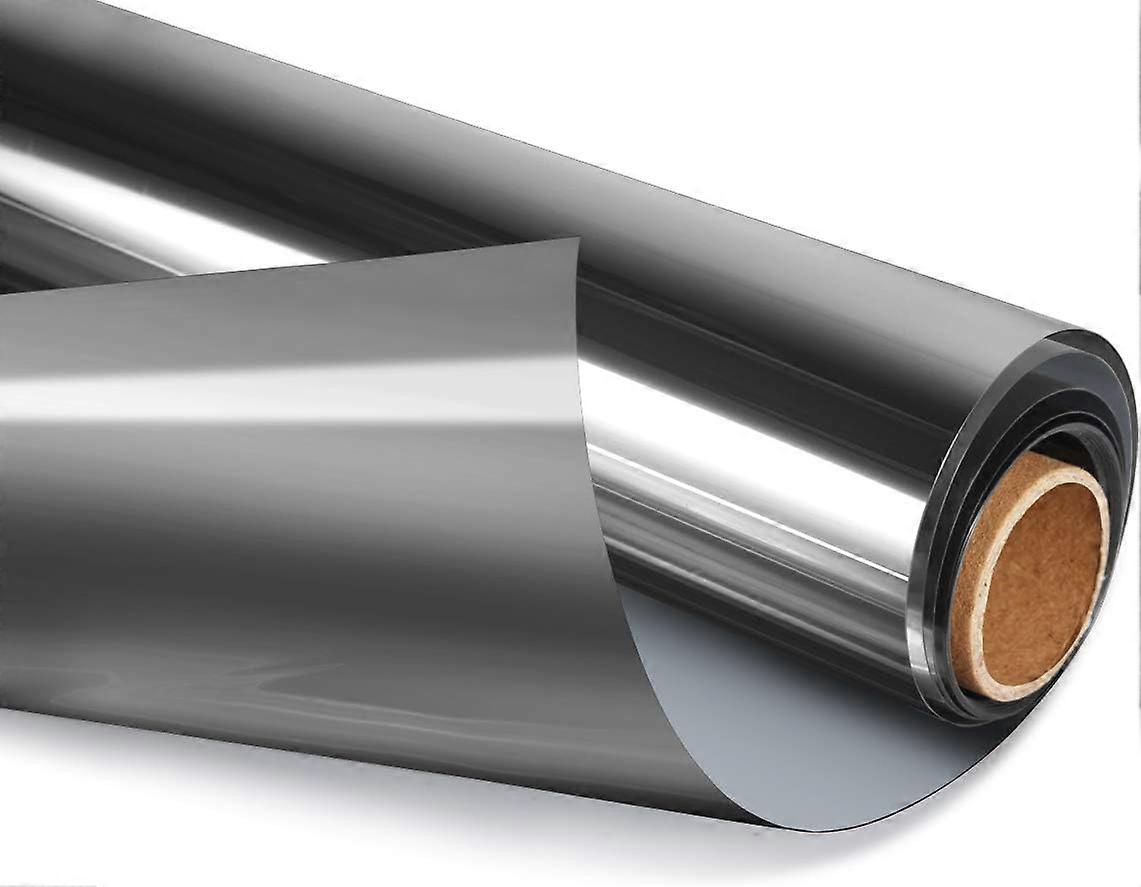 TCGG-1PC Window Sticker -40cm Wide and 1 meter Long Magnetically Controlled Black Silver