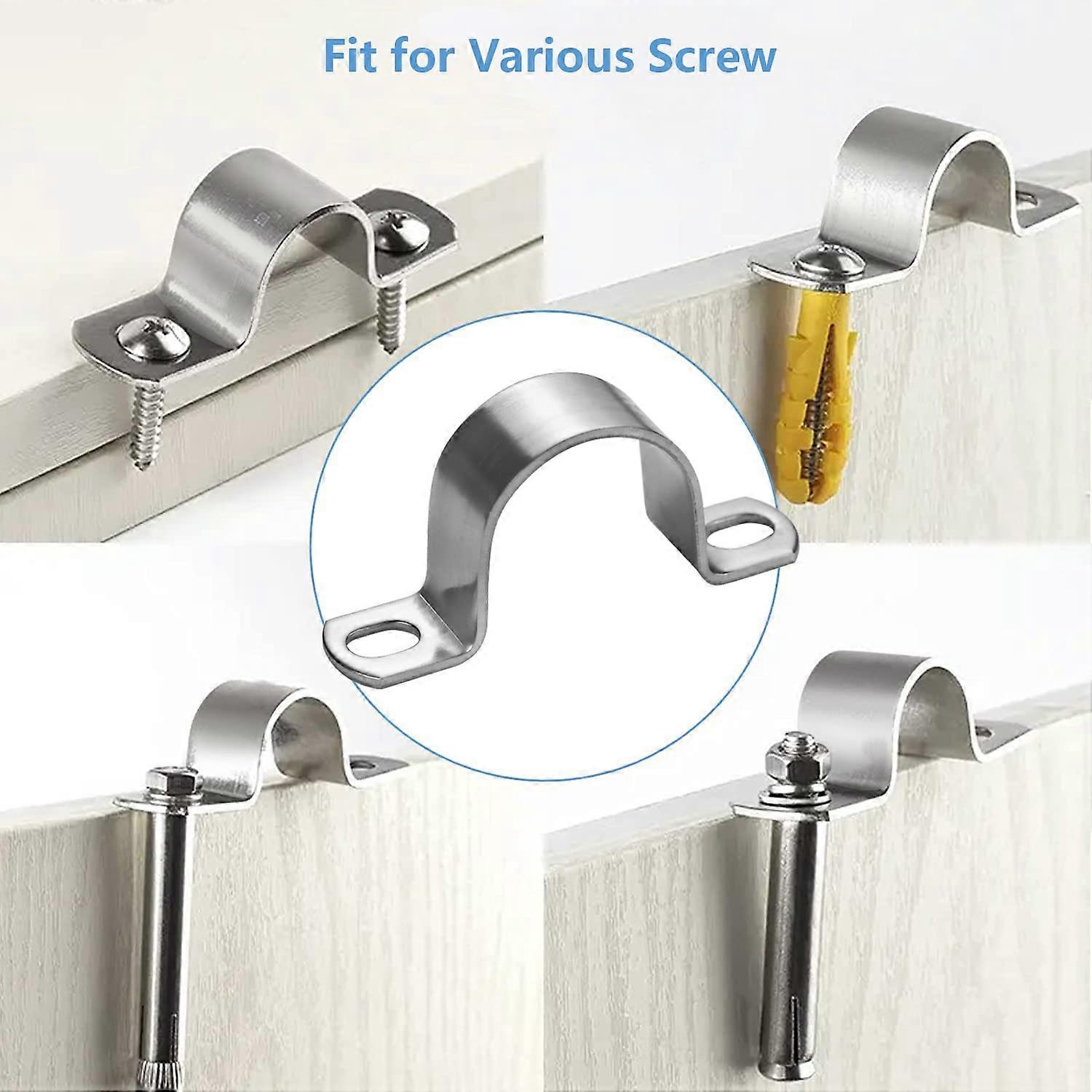 Sipery 30Pcs M16 Two Hole Strap U Bracket - 304 Stainless Steel Pipe Clamp For 0.62 Inch Pipes - View #2