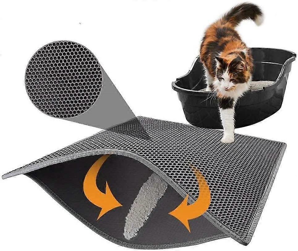 Litter Box Mat Cat Litter Mat, Honeycomb Design, Waterproof, Double Layer Design 30 * 30cm
