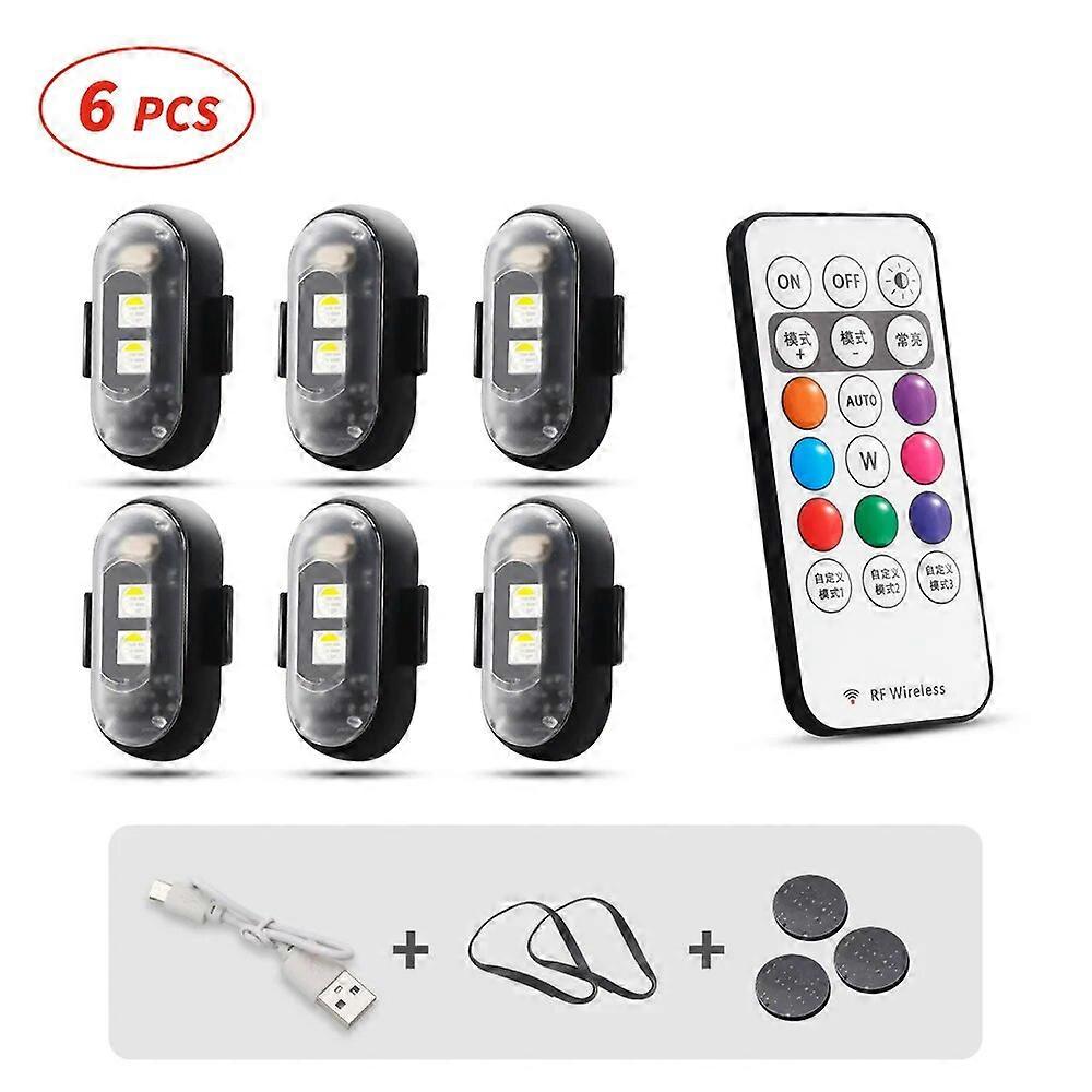 Motorcycle LED RGB Warning Light Universal Mini Signal Light Drone With Controller Strobe Light 7 Color Indicator Safety Lights