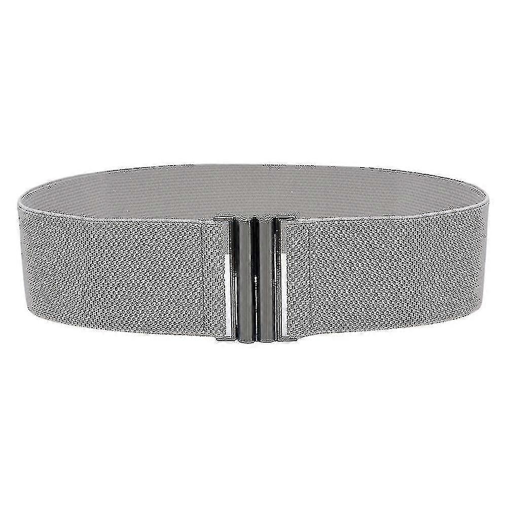 Mode Dam Breda Bälten Kvinnor Bred Elastisk Bälte Spänne Midja Klänning Stretch