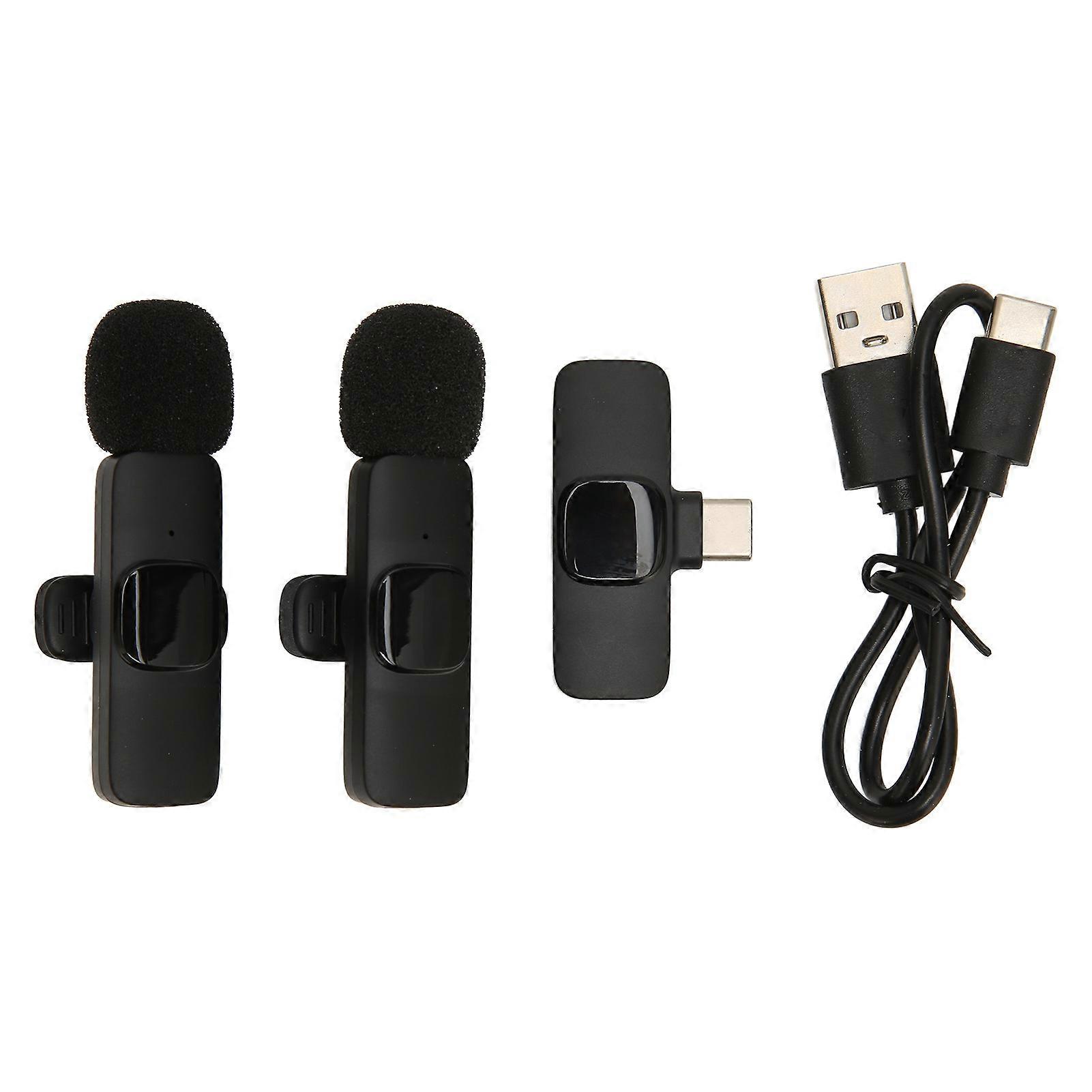 Wireless Lavalier Microphone for Live Stream Interview Supports Recording While Charging