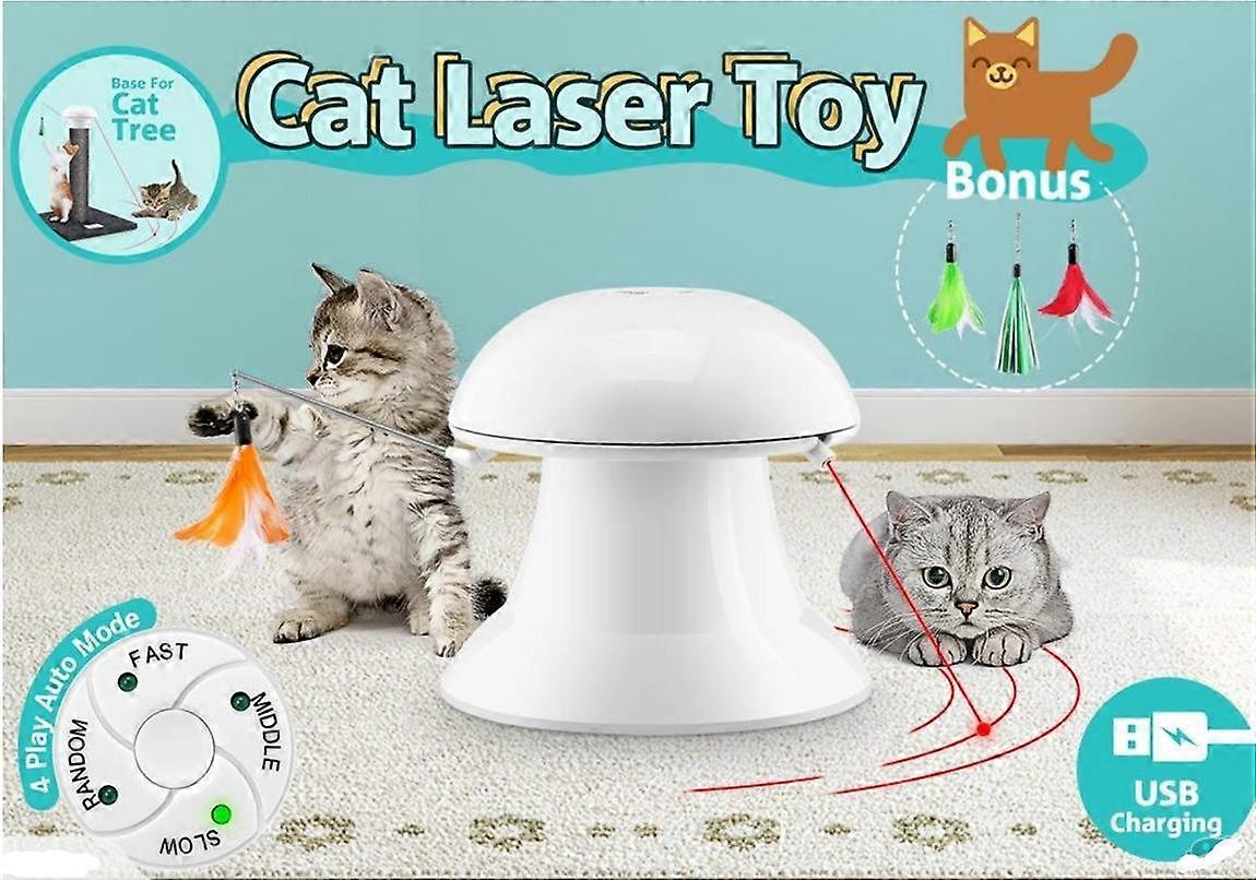 360 Degree Automatic Interactive Dart Lasers Light Exercise Teaser Fun Cats Toys