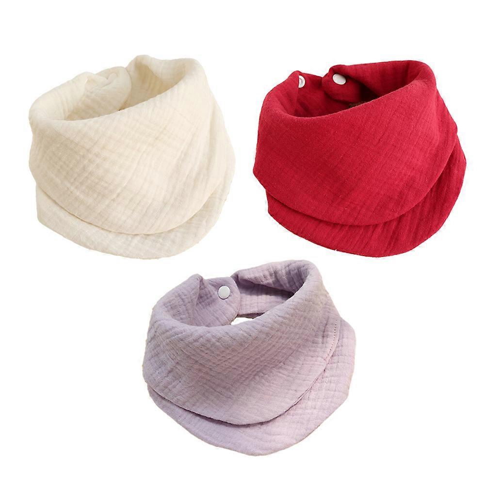 Plain color dual-purpose cotton yarn triangle towel 4 layers of cotton yarn soft