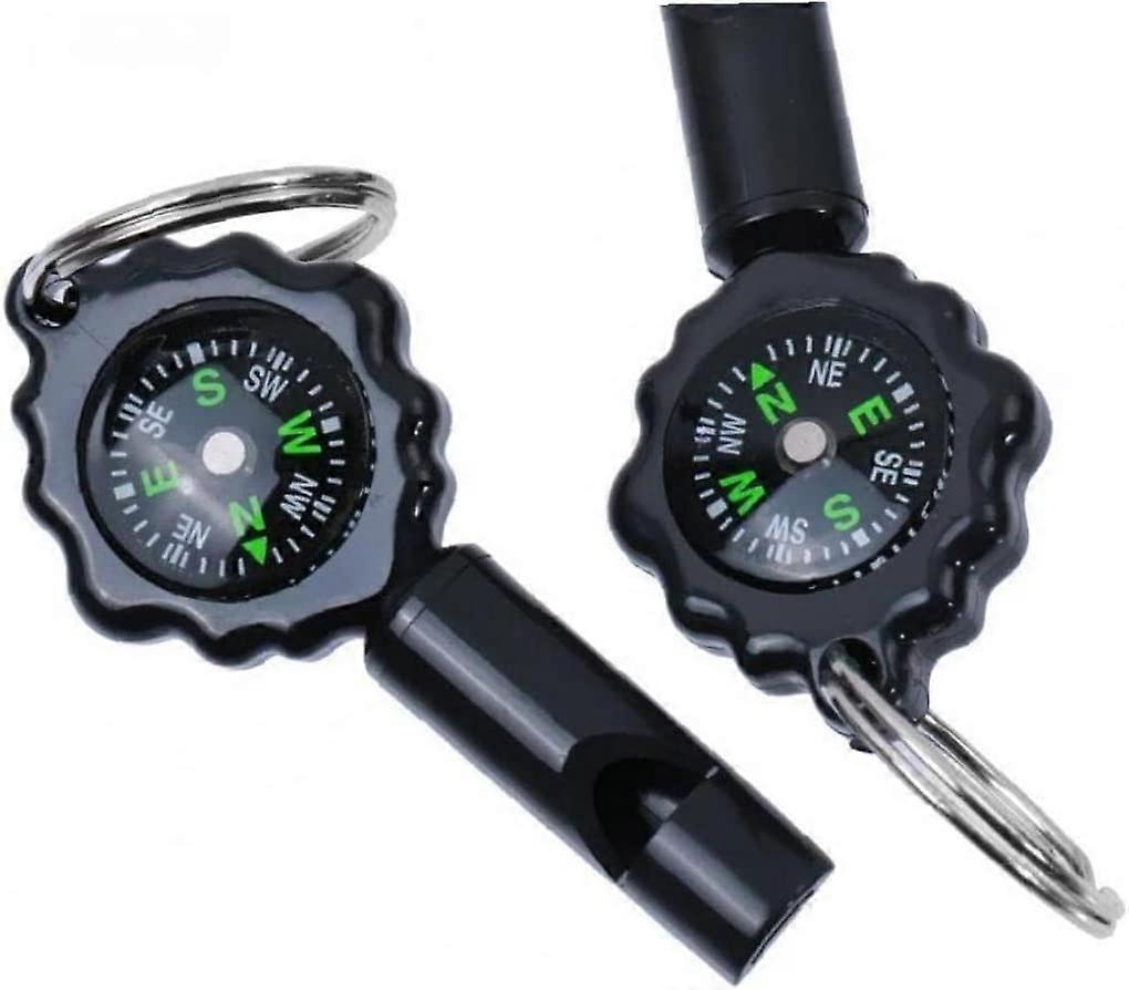 Camping Keyring Climbing Whistle Compass with Keychain for Outdoor
