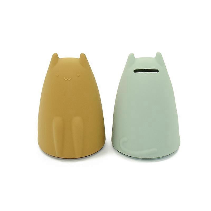 TYRY.HU 2 قطعة طفل سيليكون المال بنك اللعب أرنب الدب هريرة المال البنك الودائع صندوق عيد الميلاد هدية الفتيات اللعب