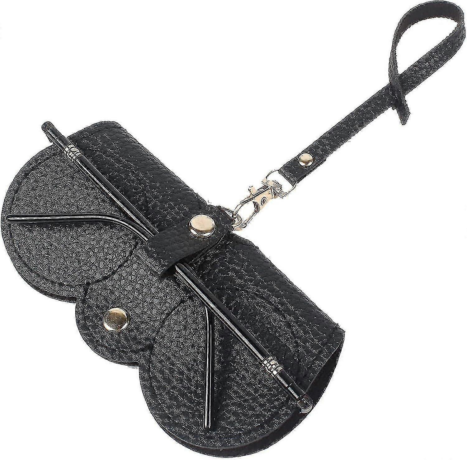 Mjuk läderväska för solglasögon - Läderfodral för glasögon Bärbar, smal solglasögonväska Mjuk glasögonväska