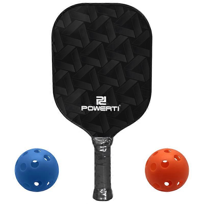 Pickleball Paddle and Ball Set Carbon Fiber Surface Pickle Ball Racket with 2 Balls