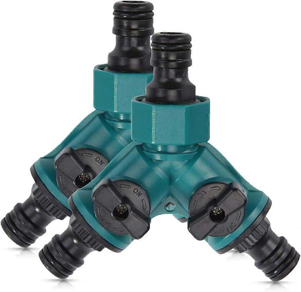 2 Way Garden Hose Splitter Splitter Adapter for Y-splitter Faucet with 3/4 Inch Hose Connector 2pcs