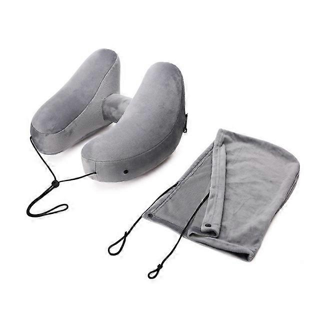 H Shape Inflatable Neck Travel Pillows Portable Folding Lightweight Nap Travel Pillows For Travel Airplane Sleeping Office Car Cushion Travel Pillows