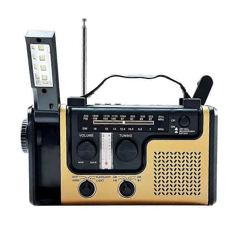 Emergency Solar Power Hand Crank Radio 2000mAh Phone Charger Power Bank SOS AM/FM/SW Weather Radio LED Flashlight Reading Light