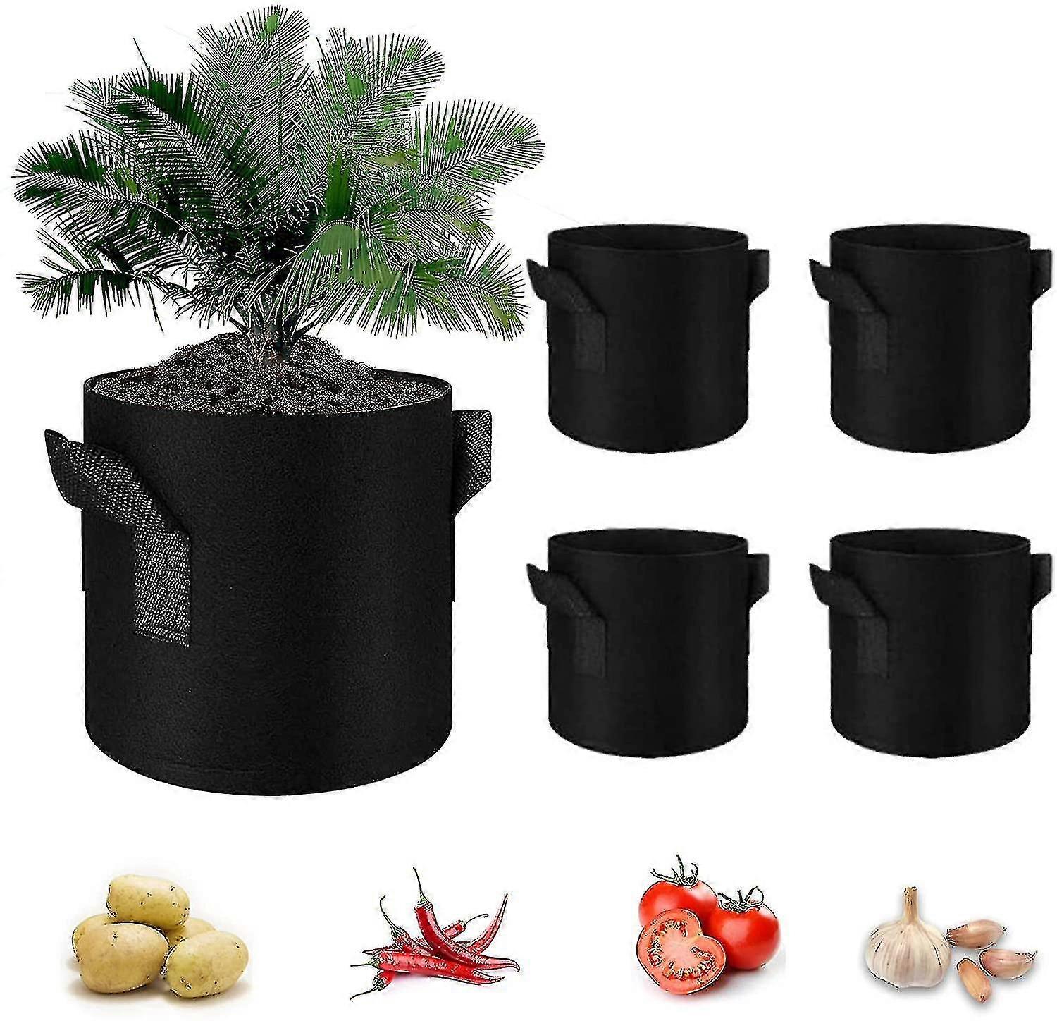 5 حزم أكياس تنمو Vetable ، وشعرت حاويات En P ، حاويات زراعة نباتية تنمو الأواني