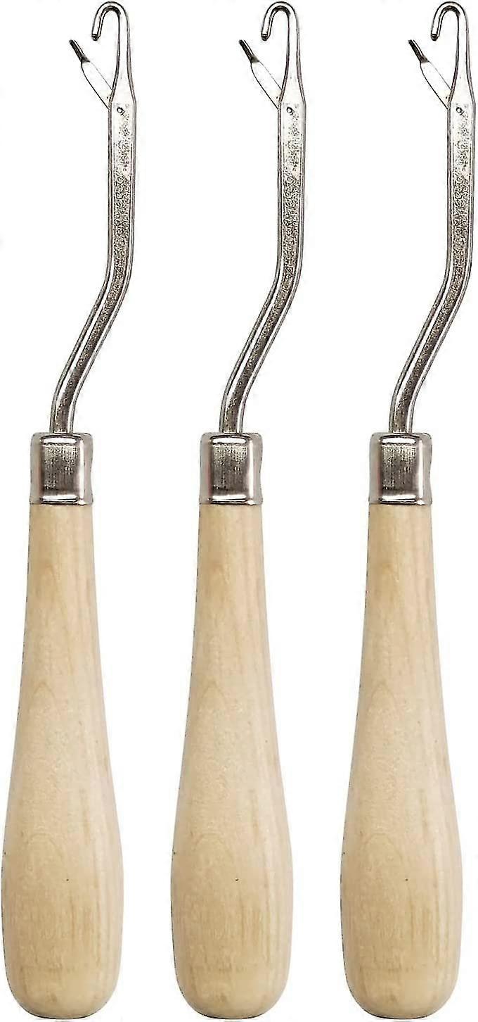 Latch Hook Tools, 3pack Wooden Bent Latch Hooks-MXBC