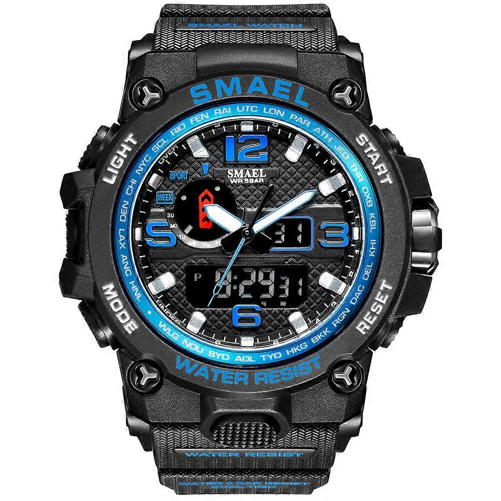 SMAEL Dual Display Digital LED Men Watch Pointer Type Quartz