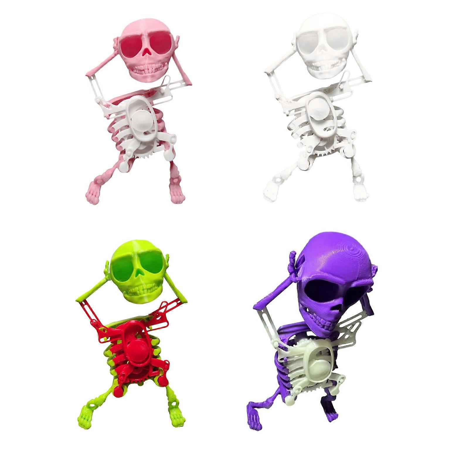 3d Printing Of Dancing Pink Swaying Skeleton Skeleton With Human Shaking Head And Sand Carving Toy New