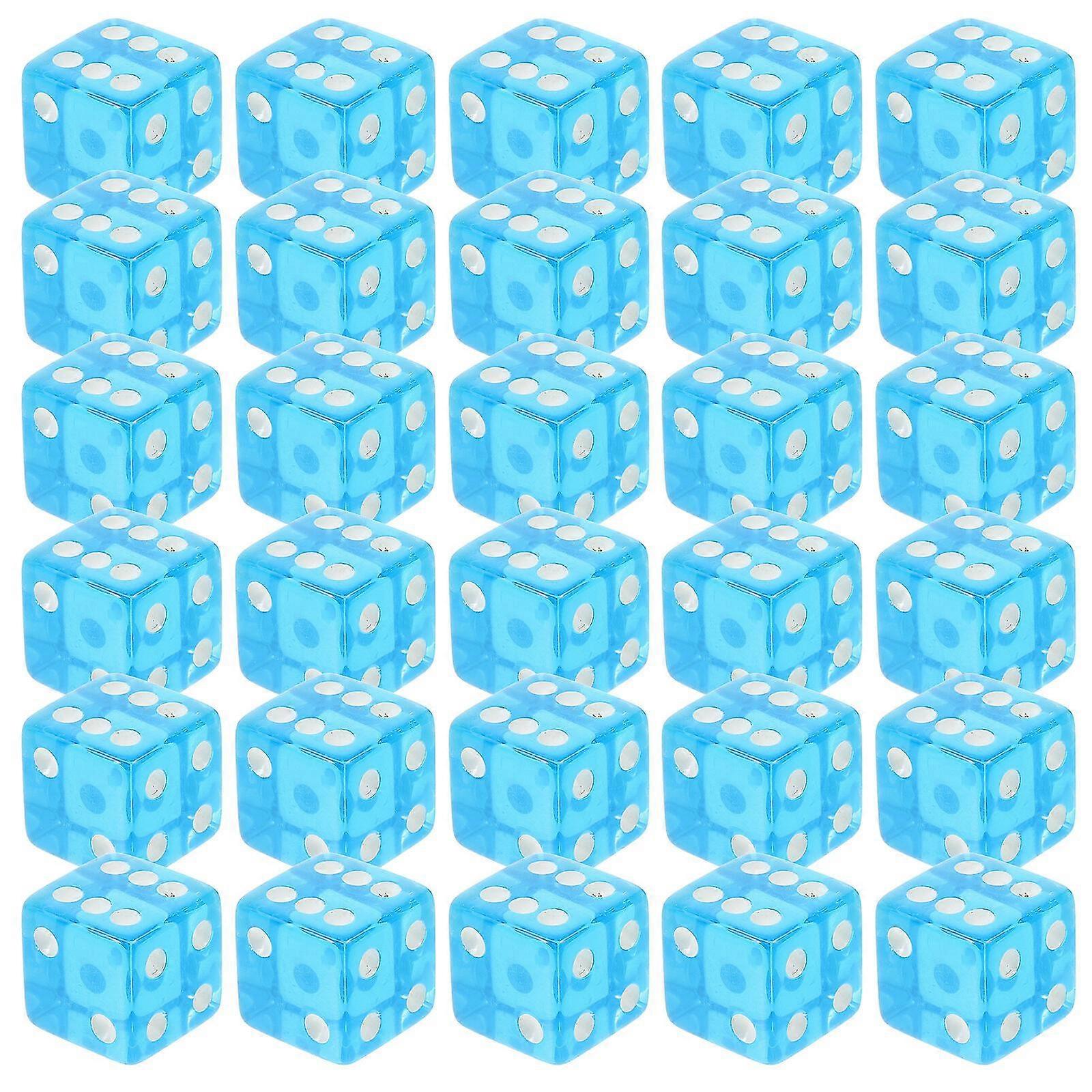 30pcs Acrylic Dices Rounded Corners Dices Game Dice Props 6-sided Standard Dices