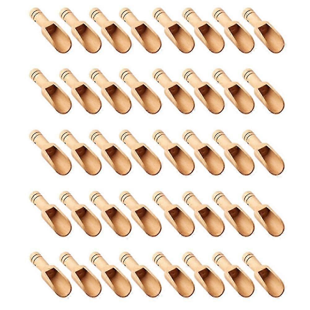 40 قطعة ملعقة خشبية صغيرة ، ملعقة ملح حمام صغيرة ، ملعقة خشبية ، ملعقة مسحوق الغسيل ملعقة مجموعة بيبي إس إيه