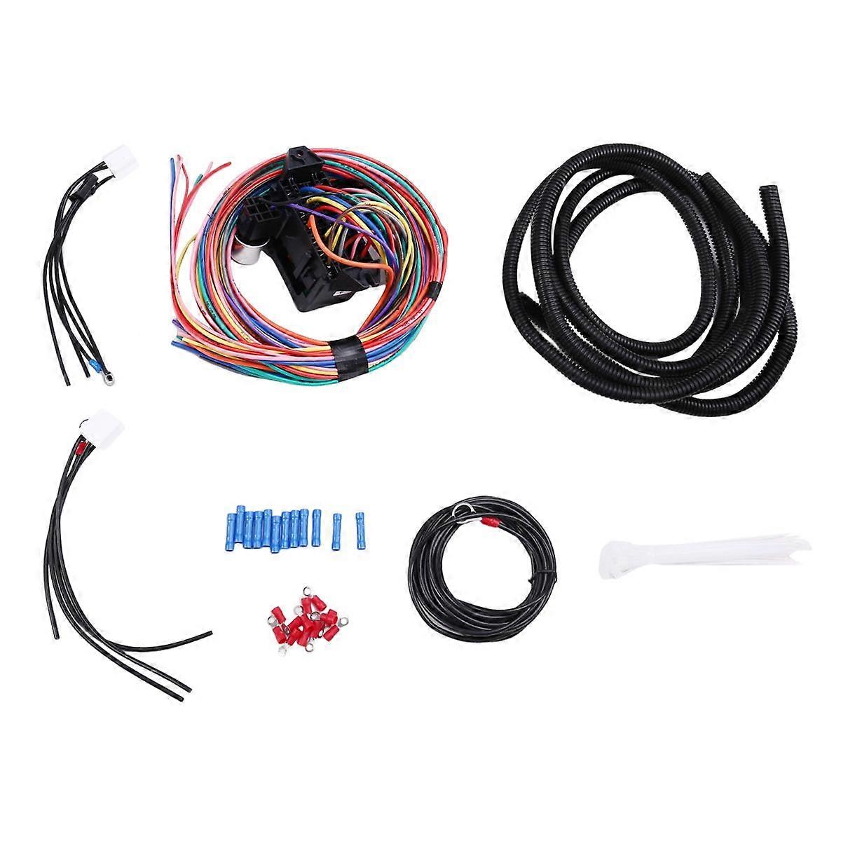 14 Circuit Wiring Harness Kit Car Modification Circuit for Muscle Car Electrical Wire Harness