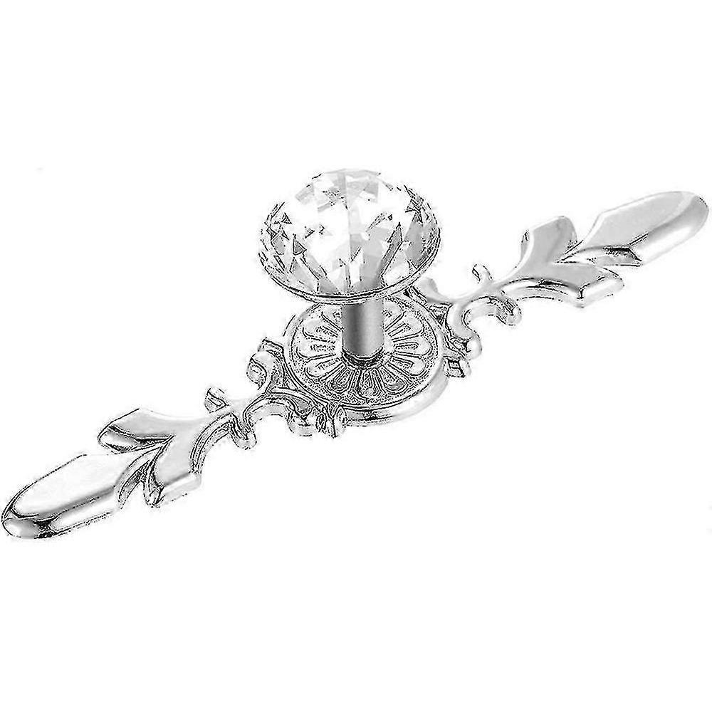 European Style Clear Glass Crystal Knobs Flower Pull Handle
