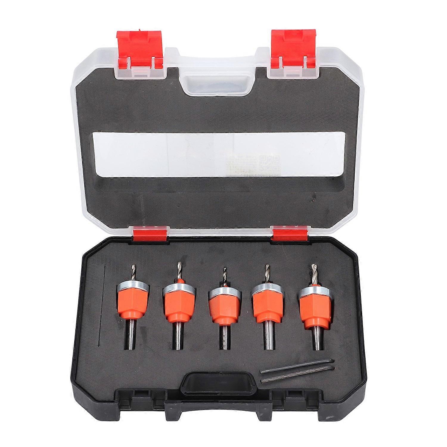 5 Pcs Countersink Drill Bit Set 2.8 3 3.2 3.5 4mm Diameter Adjustable Depth Countersunk Drill Hole O