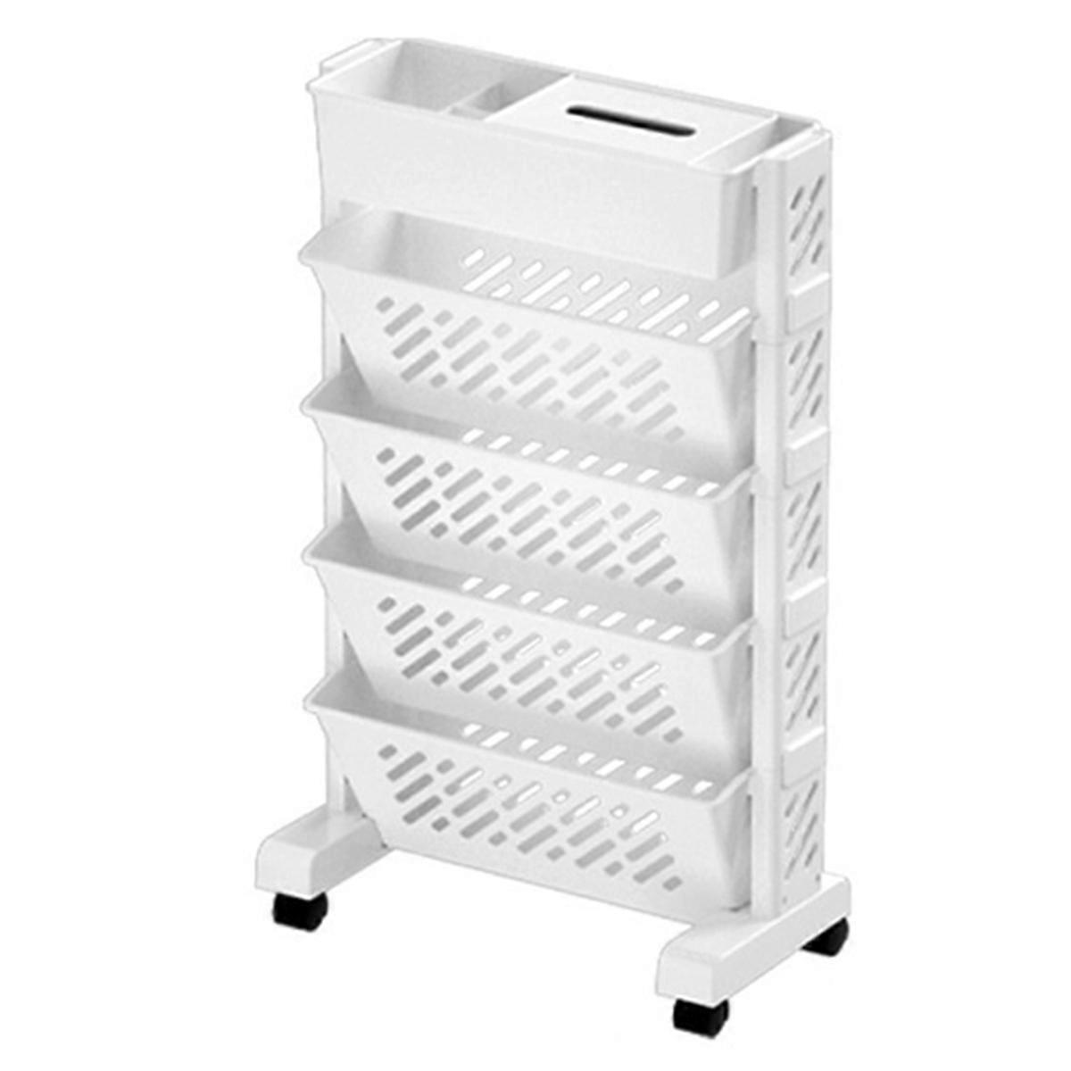 Storage Racks Bookshelves Movable Multi-Layer Shelves Desktop Storage Baskets 5 Layers