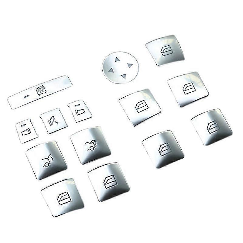 14pcs Button Sticker For Model X Model S Car Window Lift Switch Button Cover Trim Decoration Patch