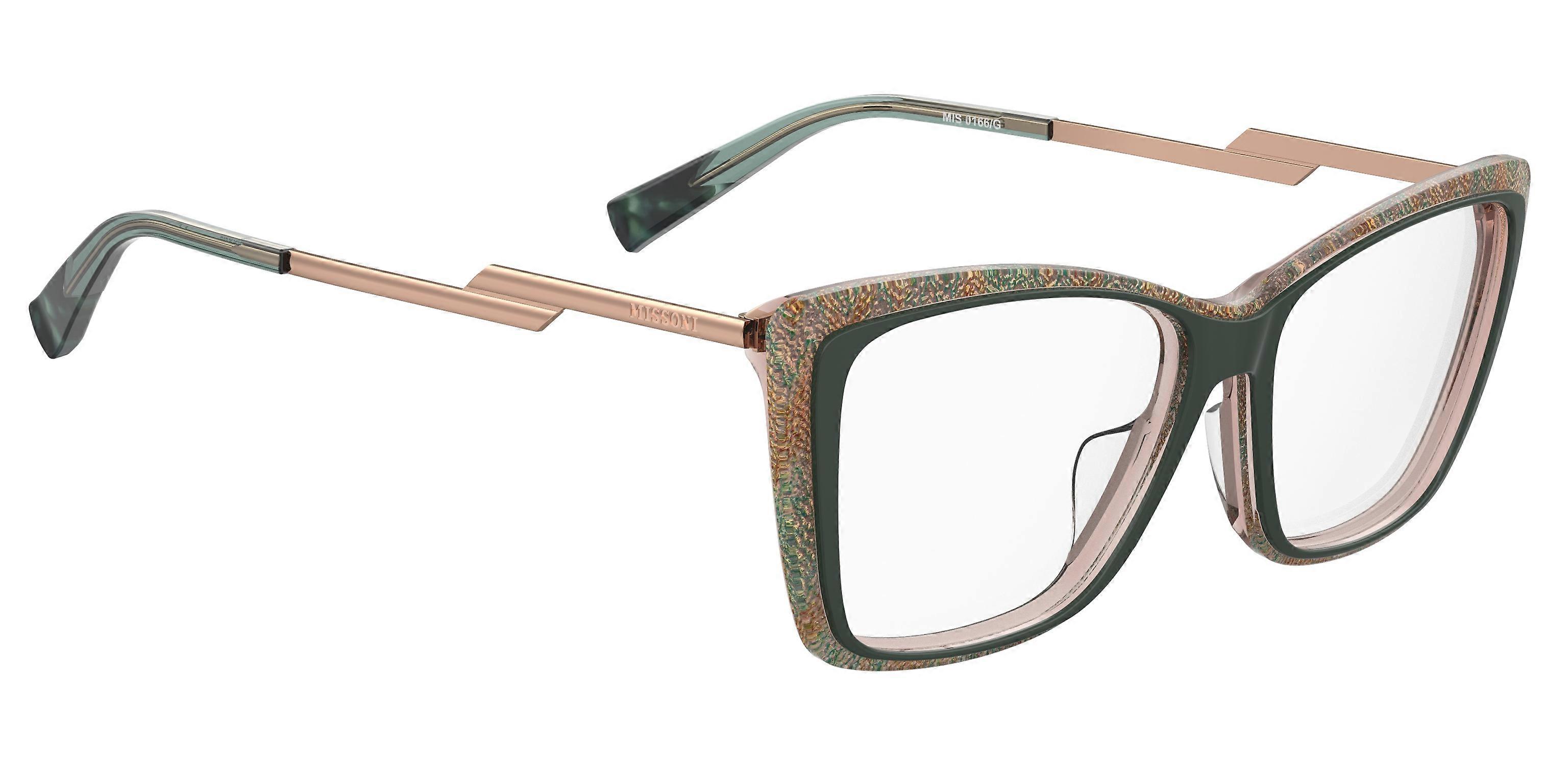 Eyewear Frames MISSONI MIS 0166/G 038 PATTERN PINK GREEN 54/14/145 WOMAN
