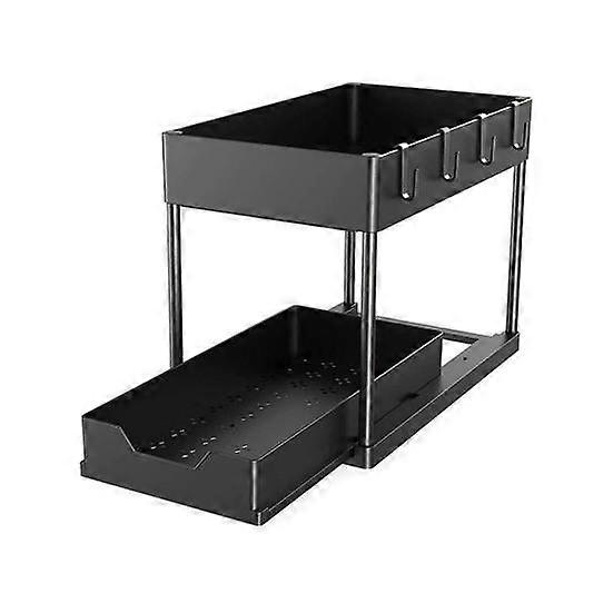 Under-Sink Organizer Bathroom Storage Rack Strong Load-bearing Rustproof Easy to Install 2 Tier Cabinet