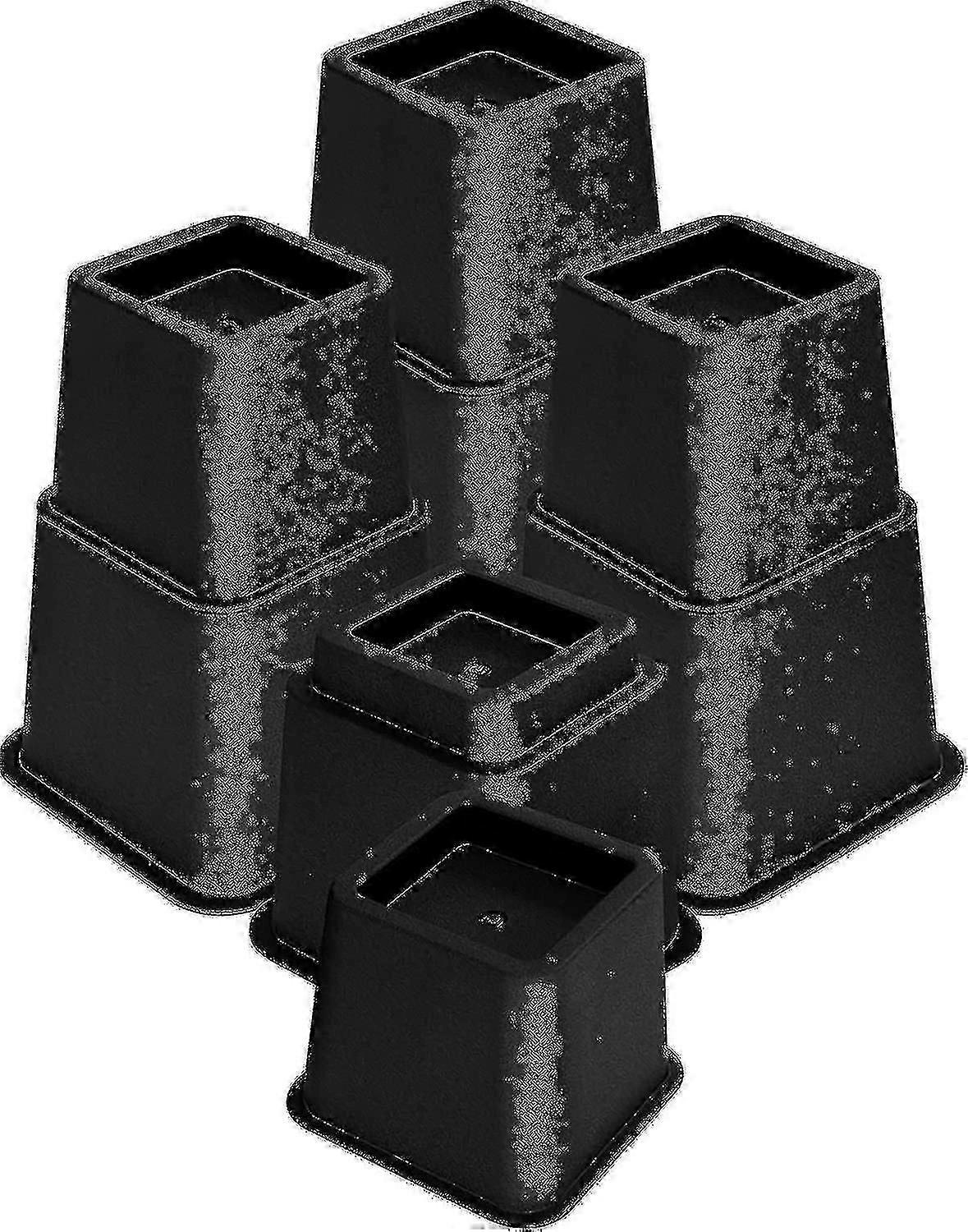 8ピースプレミアム調節可能家具ライザー（高さ4つ、短さ4つ） - 強力な省スペースの頑丈なライザー - ベッドライザー、テーブルライザー、椅子またはソファライザー