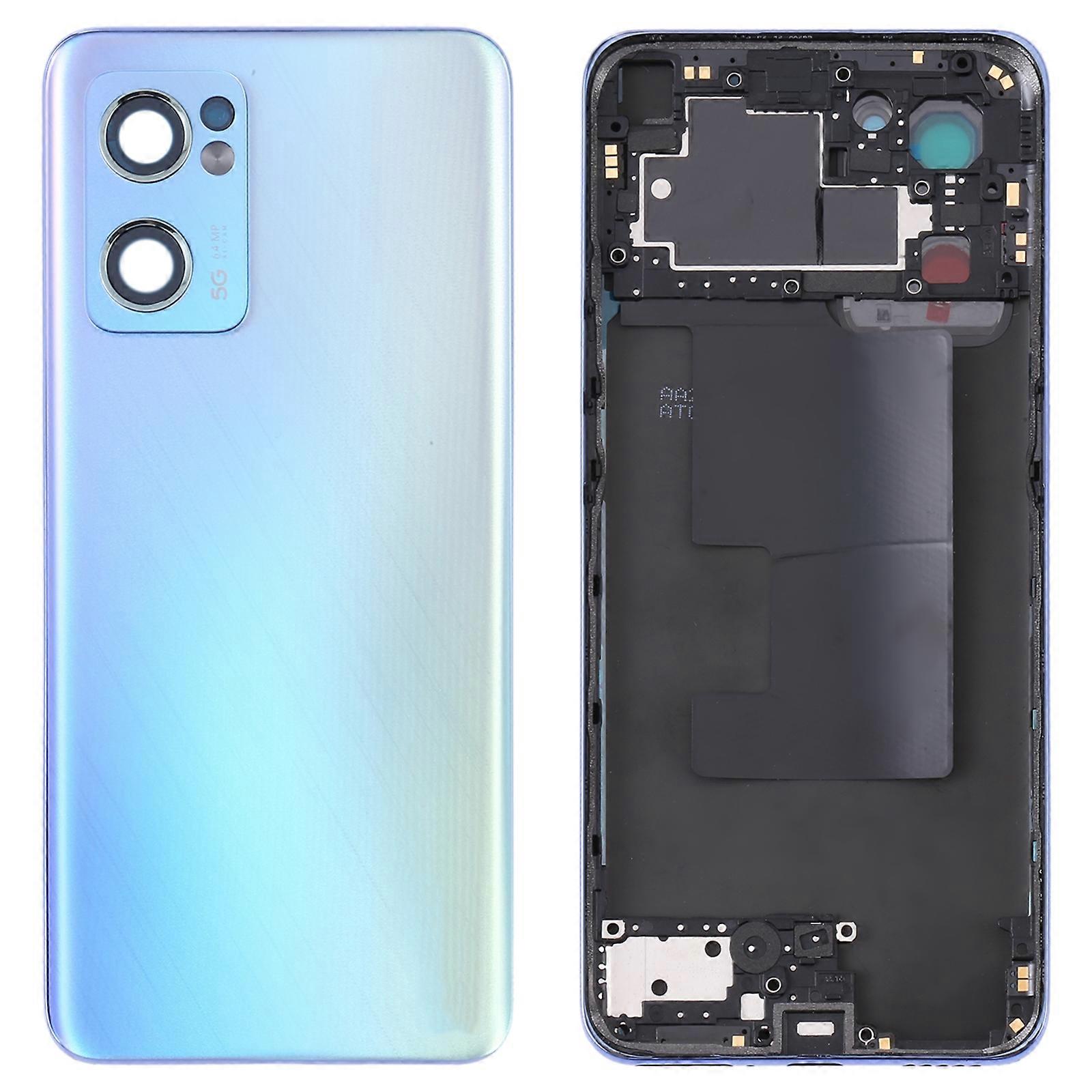 Για OPPO Reno7 5G CPH2371 Πίσω κάλυμμα μπαταρίας με μεσαίο πλαίσιο (μπλε)