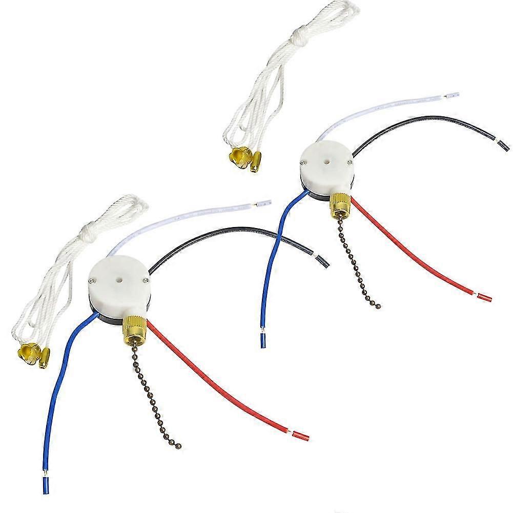Ceiling Fan Pull Switch,ZE-208S E89885 3 Speed 4 Wire Fan Switch Pull Chain Cord Switch Fan Lights-Good