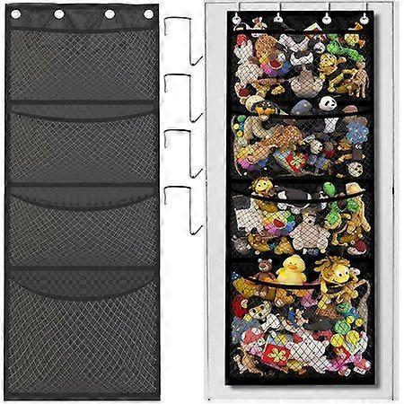 Versatile 4-Pocket Over the Door Organizer - Durable Nylon Storage Solution for Home