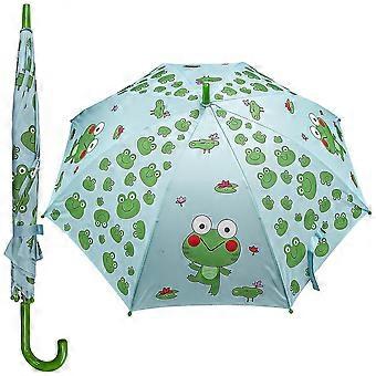 A2Z 4 Kids Stick Umbrella Frog Walking Umbrellas Water Proof Brolly 96cm Canopy