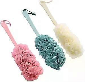 3-Pack Long Handle Bath Brush, Exfoliating Back Body Sponge, Unisex