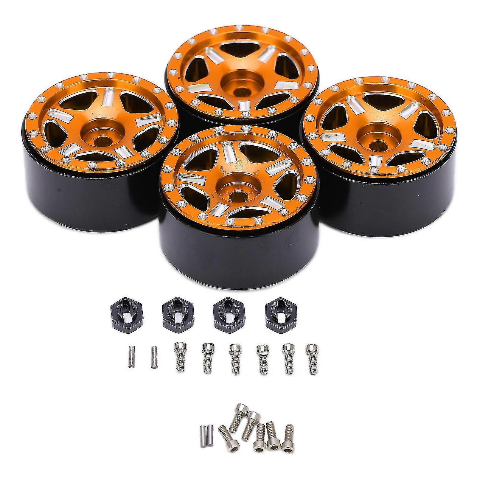 4pcs Aluminum Wheel Hub Durable Viscose Free Easily Installation 1/24 Rc Car Upgrade Parts For Remote Control Cargold